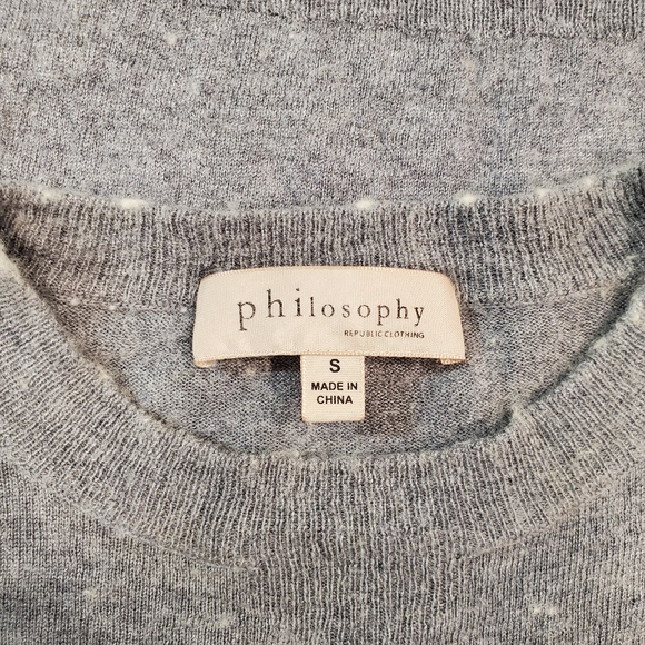 Philosophy  Women's Gray Long Sleeve Pullover Sweatshirt - Picture 9 of 9